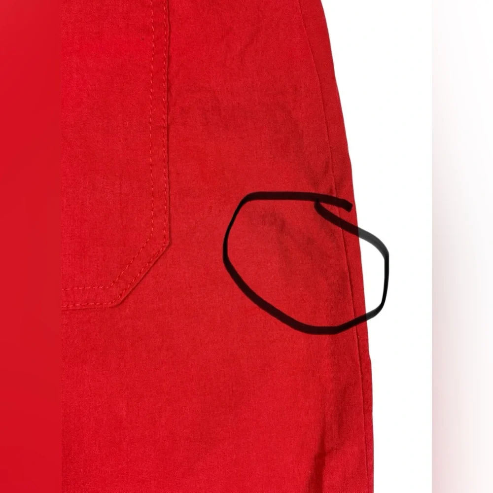 Maeve by Anthropologie Red Skirt Womens Large Pockets Linen Blend NEW Read Desc - Picture 9 of 9